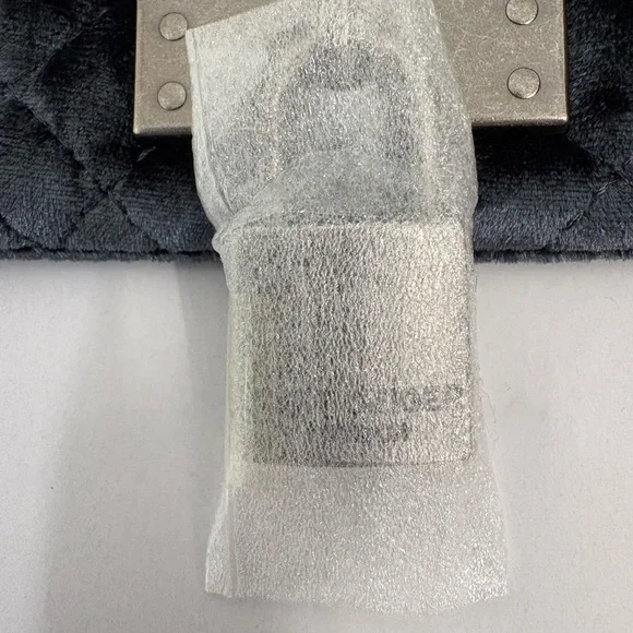 Kurt Geiger Gunmetal Grey Mini Velvet Brixton Shoulder Bag - Picture 3 of 13